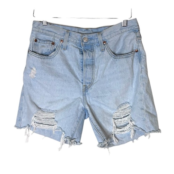 Levi's 501 Womens Mid Thigh Cut Off Shorts- Size 28 - Picture 3 of 11